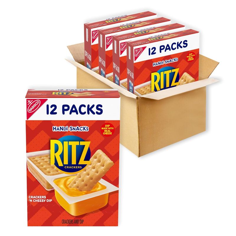 Photo 1 of **Handi-Snacks RITZ Crackers 'N Cheesy Dip Snack Packs, 4 Boxes of 12 Snack Packs (48 Total Packs)
