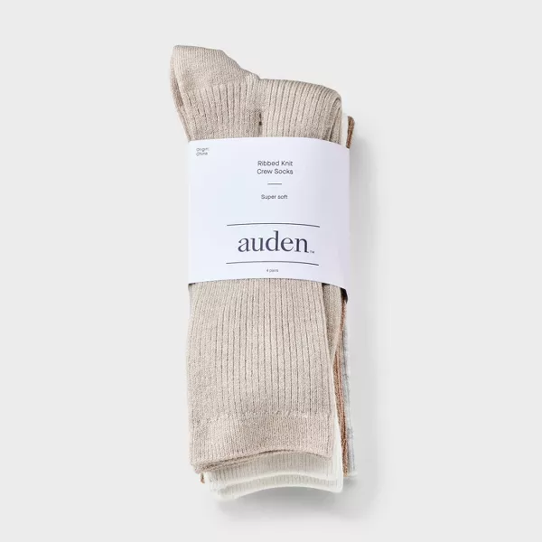 Photo 3 of *** 4 COUNT *** Women's Ultra Soft Everyday Rib-Knit 4pk Crew Socks - Auden™ *** SIZE 4-10 ***