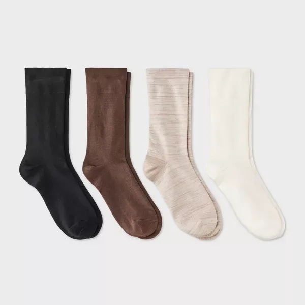 Photo 2 of *** 4 COUNT *** Women's Ultra Smooth Supersoft Fine Gauge Knit 4pk Crew Socks - Auden™ ***SIZE 4-10 ***