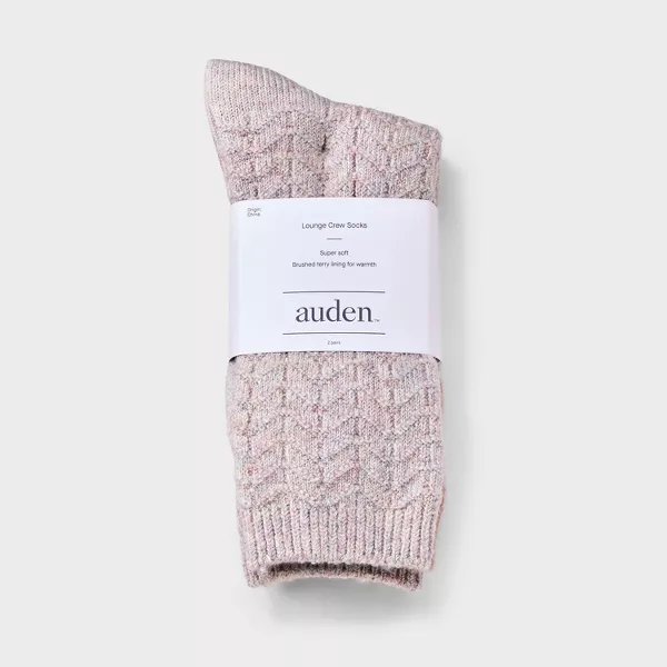 Photo 1 of **** 6 COUNT ****   Women's Brushed Terry Lined 2pk Cozy Crew Socks - Auden™  *** SIZE  4-10 ***