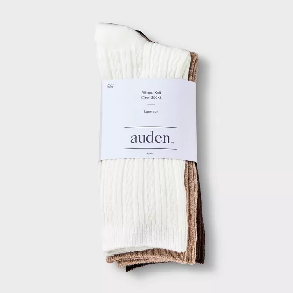 Photo 3 of **** 4 COUNT ****  Women's Ultra Soft Everyday Cable 4pk Crew Socks - Auden™  **** SIZE  4-10 ****