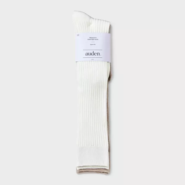 Photo 1 of *** 4 COUNT ***   Women's Ultra Soft Everyday Rib-Knit 2pk Knee High Socks - Auden™  *** SIZE  4-10 ***