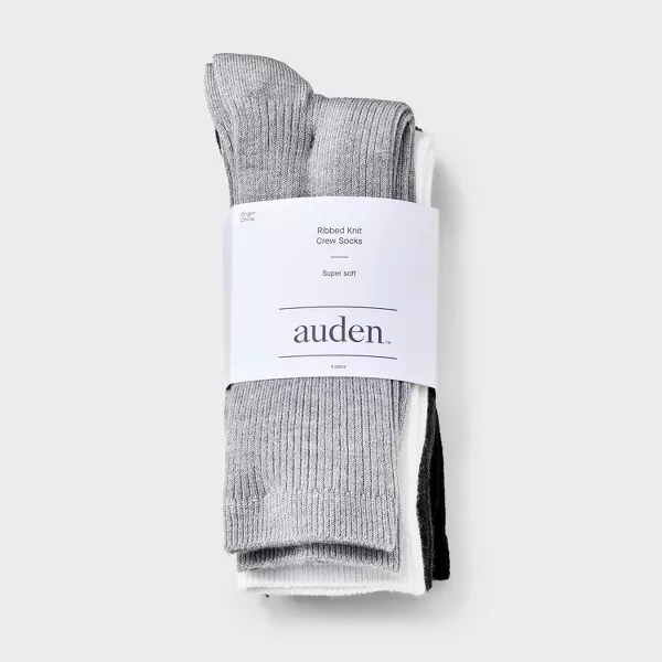 Photo 3 of **** 4 COUNT ****  Women's Ultra Soft Everyday Rib-Knit 4pk Crew Socks - Auden™  *** SIZE 4-10 ***