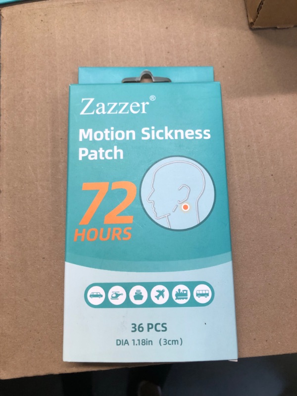 Photo 1 of ****USED***** 2pcs*** Zazzer 100% Natural Herb Patches for Migraine Headache Relief & Motion Sickness Relief, Soothe Headache Pain, Easy to Carry Pack of 36