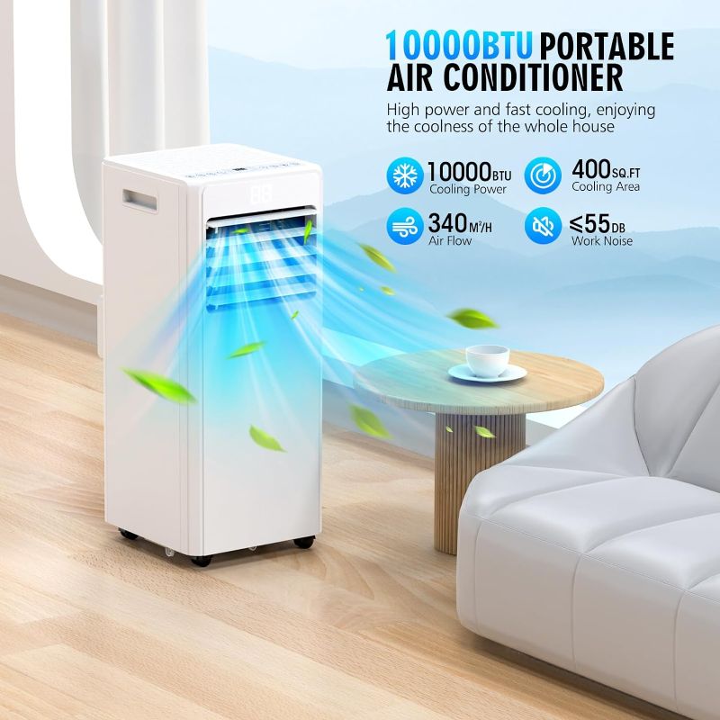 Photo 1 of 10000 BTU Portable Air Conditioners Cool up to 400 Sq.Ft, 4-in-1 Portable ac Unit, Dehumidifier and Fan with Remote Control, 24H Timer, Sleep Mode, LED Display, Window Kit Included