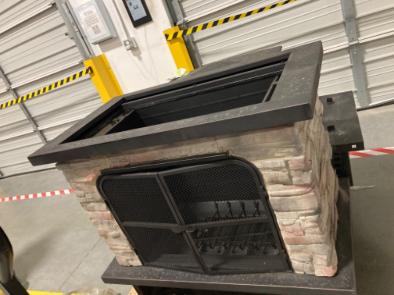 Photo 3 of ******NOT EXACT SAME ******SIMILAR*****SALE FOR PART****
Outdoor Fireplace, Patio Wood Burning Fireplace with Steel Chimney, Mesh Spark Screen Doors, Fire Poker, and Removable Grate, Black