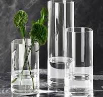 Photo 1 of  Clear Cylinder Flower Vase for Plants Bouquet, Unbreakable Hurricane Tall Large Plastic Vases for Wedding Centerpieces, Hydroponic Decor Base Set of 3) .