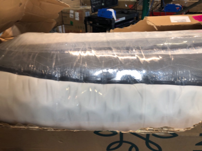 Photo 2 of *****Damaged box****Zinus 12 Inch True Support Hybrid Mattress [New Version], King, Fiberglass Free, Medium Feel, Motion Isolation, Certified Safe Foams & Fabric, Mattress in A Box White King 12" New Small Box