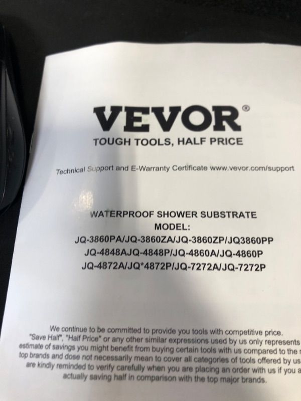 Photo 6 of ***USED*** ***MISSING PARTS**** VEVOR Shower Curb Kit, 38"x60" Watertight Shower Curb Overlay with 4" PVC Central Bonding Flange, 4" Stainless Steel Grate, 2 Cuttable Shower Curb and Trowel, Shower Pan Slope Sticks Fit for Bathroom
