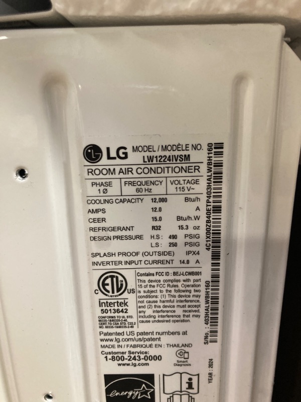 Photo 1 of 12,000 BTU High Efficiency Dual Inverter Window Air Conditioner with Wi-Fi and LCD Remote, 115V