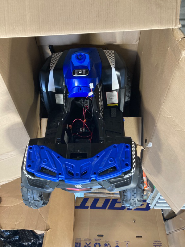 Photo 4 of ***AS IS / NO RETURNS -  FINAL SALE***parts only***
ELEMARA 2 Seater Kids ATV, 12V 4 Wheeler for Kids with 10AH Battery, 4mph Max Speed,Bluetooth, LED Lights, Radio,2 Charging Ports,Toddler Ride on Quad Electric Car for Boy&Girls, Navy