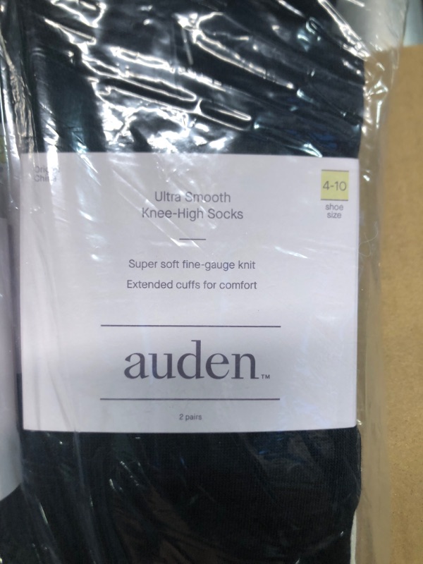 Photo 1 of 4 counts*****Women's Ultra Smooth Supersoft Fine Gauge Knit 2pk Knee High Socks - Auden™ Black/Ivory 4-10