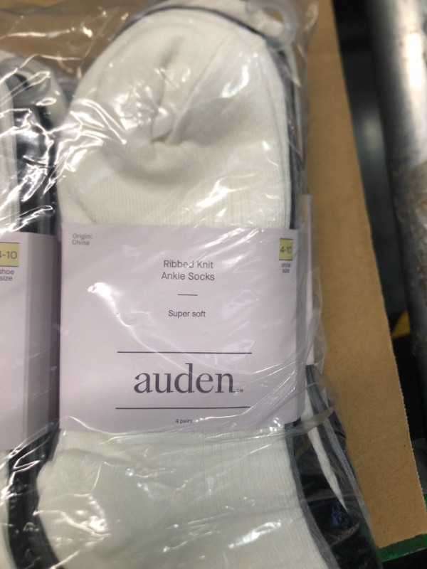 Photo 1 of 4 counts****Women's Ultra Soft Everyday Rib-Knit 4pk Ankle Socks - Auden™ 4-10