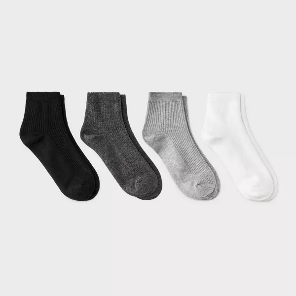 Photo 1 of 4 counts****Women's Ultra Soft Everyday Rib-Knit 4pk Ankle Socks - Auden™ 4-10