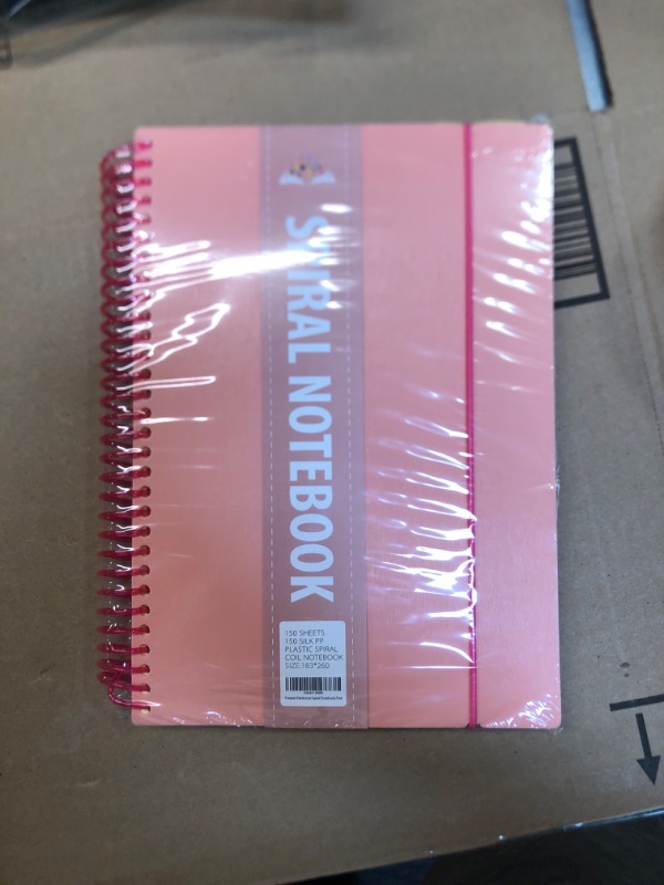 Photo 1 of ***USED** Yoment Hardcover Spiral Notebook 300 Pages College Ruled 7" X 10" Large Spiral Lined Journals Notebooks for Work with Elastic Band Thick Notebooks for Note Taking Women Men Business,Pink (Pink)