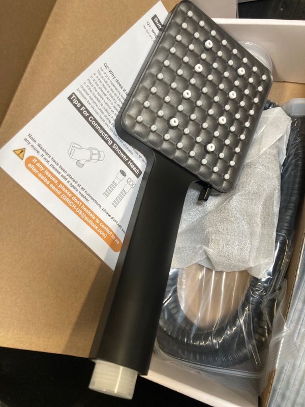 Photo 2 of ***FACTORY SEALED***
GRICH High Pressure Shower Head with Handheld, 6 Spray Modes / Settings Detachable Shower Head with Stretchable 59 inch 304 Stainless Steel Hose and Multi Angle Adjustable Shower Bracket