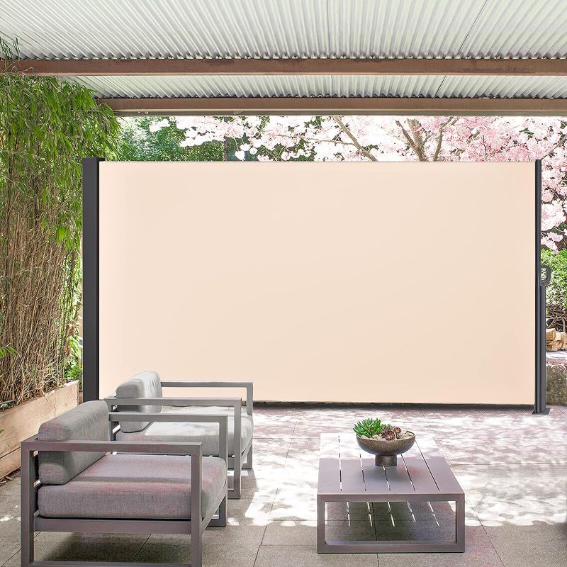 Photo 1 of 72 X 50 " Retractable Side Awning,Outdoor Projector Screen, Waterproof & UV-Resistant,Folding Privacy Screen Room Divider Roll Up Balcony?Beige?