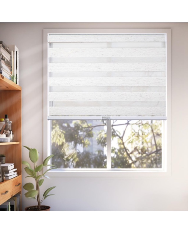 Photo 1 of CHICOLOGY Zebra Blinds, Roller Window Shades, Blinds for Windows, Roller Shades for Windows, Window Shades for Home, Window Shades, Pull Down Shades for Windows, 42" W X 72" H, Basic NaturalI’m 