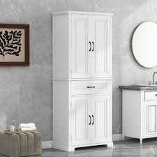 Photo 1 of  Bathroom Storage Cabinet with Doors and Drawer, Multiple Storage Space, Adjustable Shelf, White WF308204AAK