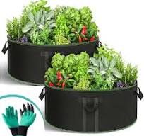 Photo 1 of 2-Pack 50 Gallon Grow Bags - Heavy Duty Fabric Planter with Reinforced Handles, Weatherproof Garden Grow Bags, Extra Large Grow Bags, Breathable Fabric Garden Bed Plant Pots and Felt Pots for Plants