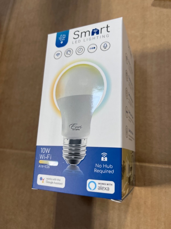 Photo 2 of 6pcs**Euri Lighting WiFi Smart Bulb A19, 60W Equal, CCT Tunable, Compatible with Amazon Alexa & Google Assistant, No Hub Required, Model Number: LIS-A1000)