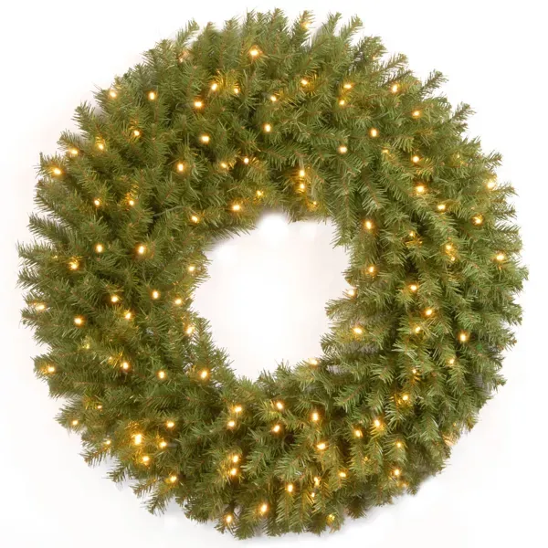 Photo 1 of 30" Prelit Norwood Fir Christmas Wreath White Lights - National Tree Company
