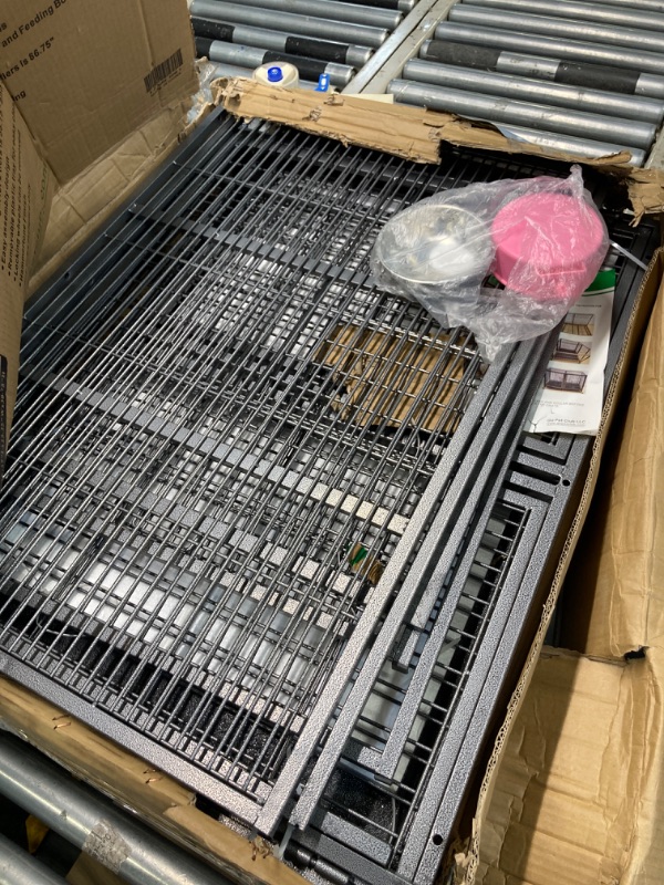 Photo 3 of ***USED*** Go Pet Club 37" Heavy Duty Stackable Cat Dog Pet Metal Crate Kennels Outdoor and Indoor with Divider and Water Bowls, Large Stackable 37.0"L x 25.5"W x 30.5"H