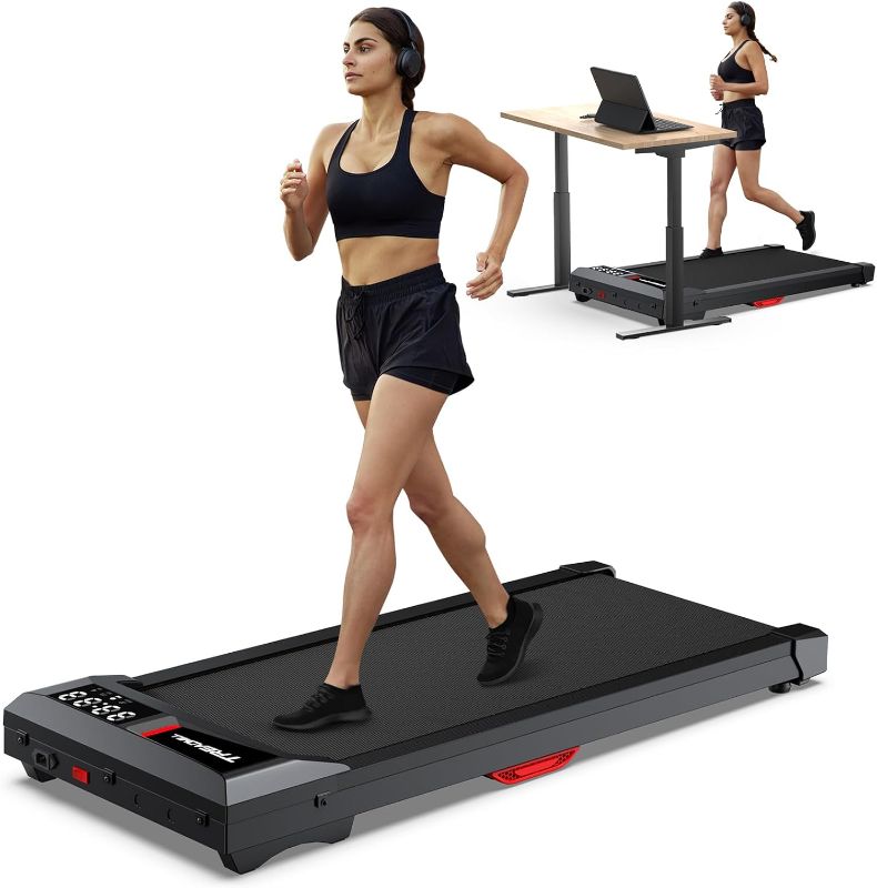 Photo 1 of ***AS IS / NO RETURNS -  FINAL SALE* Walking Pad Under Desk Incline Treadmill for Home Office, 40dB Small Treadmill 300lbs Capacity, Cardio Training Walking Jogging Running, Easy to Move Use, Compatible with KINOMAP WELLFIT Apple Health
