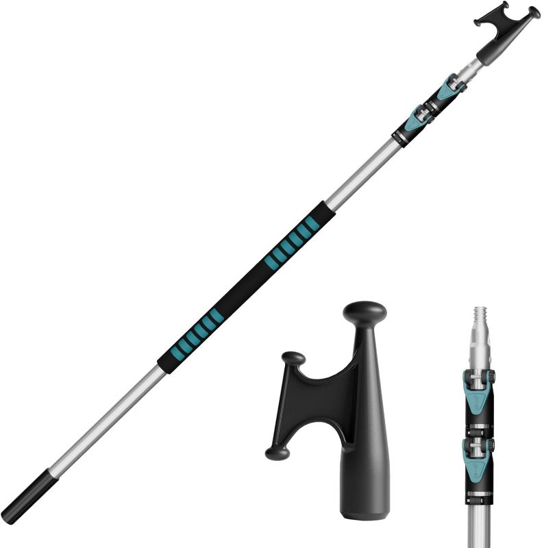 Photo 1 of 5-12FT 3-Stage Telescopic Aluminum Pole Boat Hook: Versatile Docking Pole for Easy Boat Handling, Sturdy and Durable Design, Ideal for Pushing and Pulling Boats in Any Water Conditions ***Pole Hook Missing***