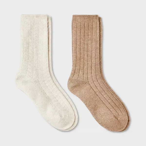 Photo 1 of *** AS IS / FINAL SALE - NO RETURNS *** Women's Brushed Terry Lined Cozy Crew Socks - Auden™ 4-10