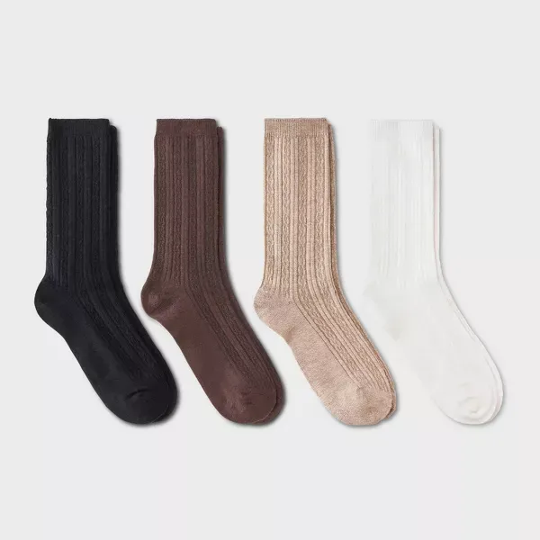 Photo 1 of *** AS IS / FINAL SALE - NO RETURNS *** Women's Ultra Soft Everyday Cable Crew Socks - Auden™ 4-10
