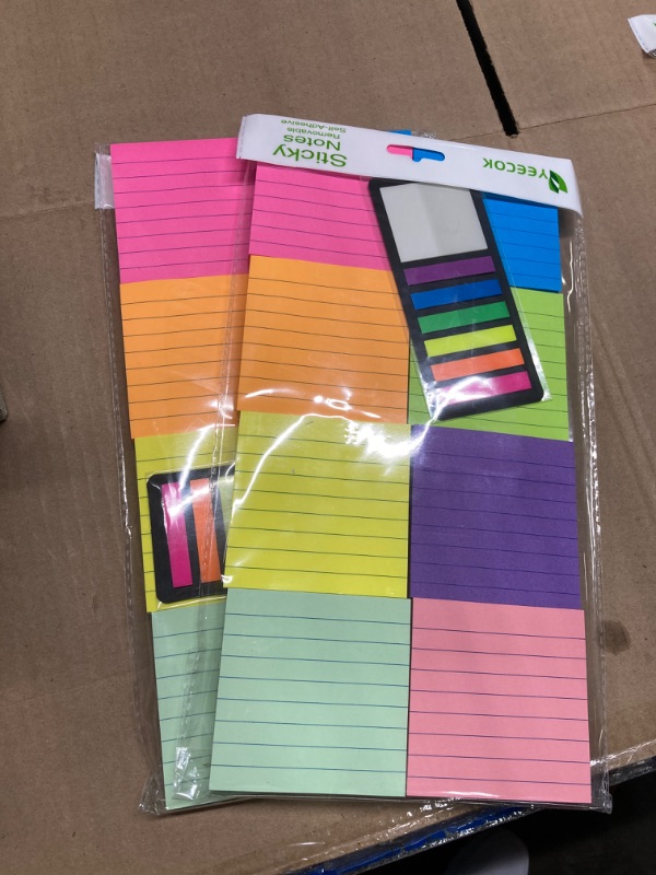 Photo 3 of 8 Pads Lined Sticky Notes 3x3 in Post, 8 Colors Self Sticky Notes Pad Its, Bright Colorful Square Sticky Notes for Office, Home, School, Meeting, 82 Sheets/pad 2pack