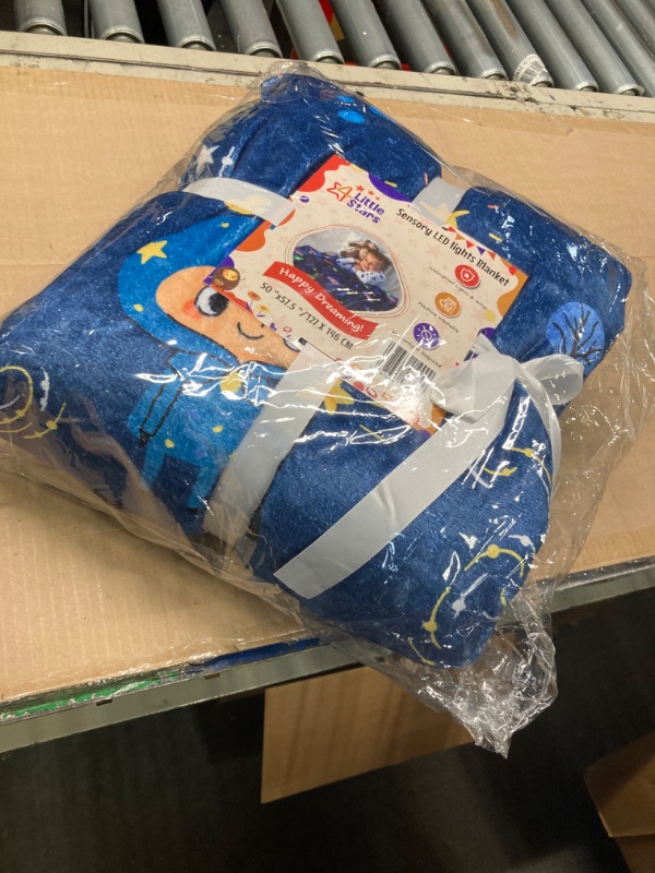 Photo 1 of 4 Little Stars LED Light Blanket - Light Throw Blanket - Light Up Blanket - Glow in The Dark Blanket for Adult and Kids - Luminous Blanket - Soft Kids Blanket - 61'' × 53.5''/155 × 135 cm - Blue