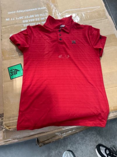 Photo 2 of ***WASH BEFORE USE*** Hurley Boys' Performance Polo Shirt Large Gym Red Heather