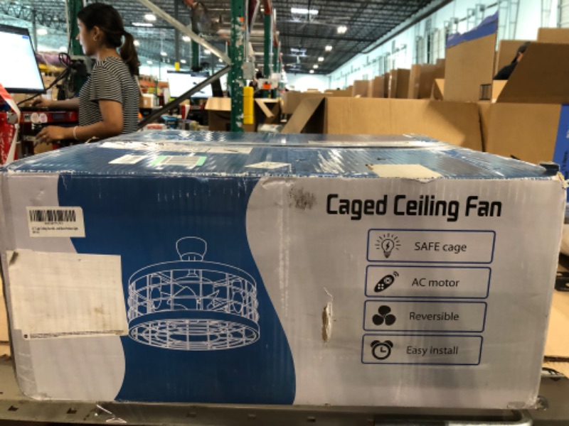 Photo 2 of *****SIMILAR, NOT EXACT SAME****Caged Ceiling Fan with Light, Bladeless Industrial Ceiling Fan with Remote, Farmhouse Fan Lights Ceiling Fixtures for Kitchen, Bedroom, Outdoor