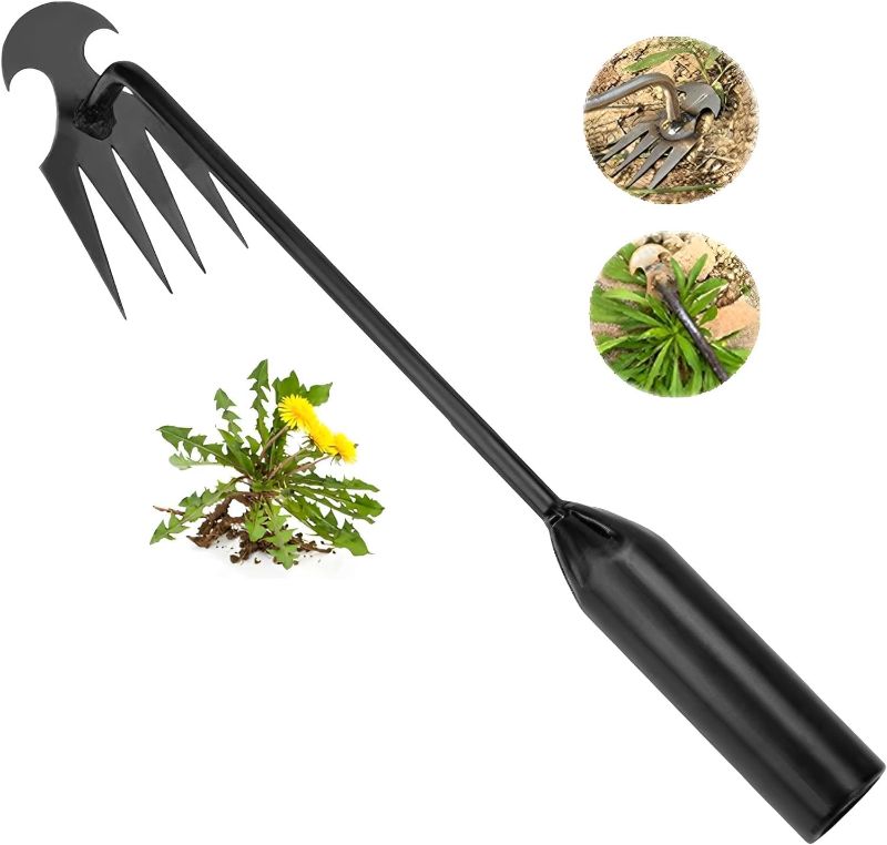 Photo 1 of Carrie Rowe Weed Puller Tool, 2023 New Durable Garden Weed Pulling Tool, Portable Garden Weeder Tool for Vegetable Gardening Backyard Farm Planting & Weeding (Black Handle)
