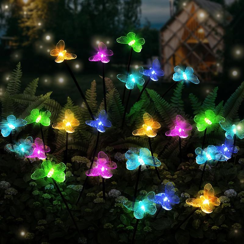 Photo 1 of 
Outdoor  Light - Color Changing Decorative LED  Lamp In-ground butterfly 4 Pack Swaying Solar Garden Lights Outdoor Decor Butterfly, Lawn Decorations for Outside, Yard Decor Solar Butterfly Swaying Fairy Lights Ornaments for Pathway, Patio, Flower Bed
