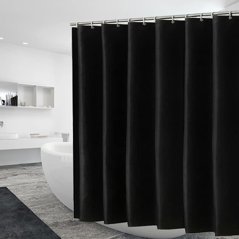 Photo 1 of Black Shower Curtain Liner 72 x 72, Plastic Waterproof 4G Lightweight Shower Liner for Bathroom, with Grommets Holes and 3 Heavy Duty Magnetic Weights
 