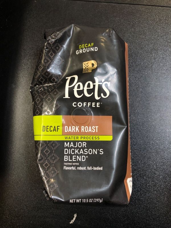 Photo 2 of Peet's Coffee, Dark Roast Decaffeinated Ground Coffee - Decaf Major Dickason's Blend 10.5 Ounce Bag Decaf Major Dickason's 10.5 Ounce (Pack of 1) (BB 05/22/24)