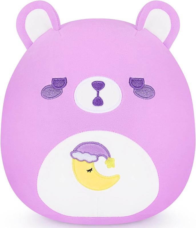 Photo 1 of Bear Plush Stuffed Animal-10'' Purple Moon Bear Plush Pink Heart Bear Plushie Cute Bear Anime Plush Stuffed Animals, Panda Plushies, Gifts for Girlfriend, Valentine's Day Gifts Birthday Gifts for Kid
