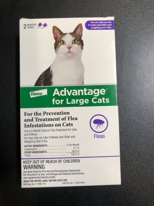 Photo 2 of Advantage Topical Flea Prevention for Large Cats 9 Lbs+ 2-Monthly Treatments
