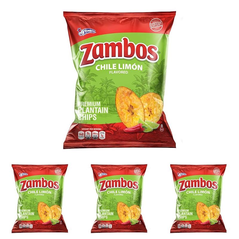 Photo 1 of Zambos Plantain Chips Chile Limon (Pack of 4) Chili Lemon 5.30 oz (Pack of 4) (BB 18JUN24)