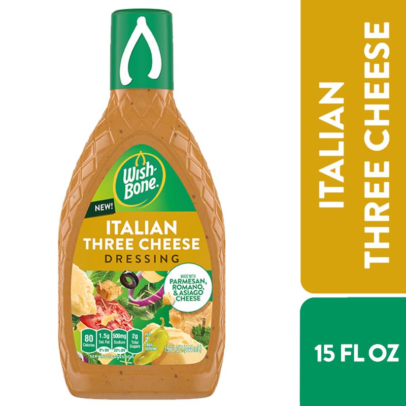 Photo 1 of Wish-Bone Italian Three Cheese Salad Dressing 15 Fl Oz (PACK OF 4) (BB 14JUN24)