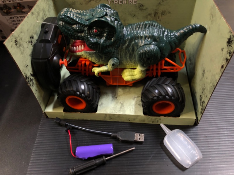 Photo 2 of Dolanus Dinosaur Remote Control Car Toy for Kids Age 3 4 5 6 7 8 Year Old, Dinosaur Monster Trucks for Boys Remote Control, Dino Toys for Kids 5-7, Dino Car, Dinosaur Toys for Kids 5-7 8-12 Tyrannosaurus