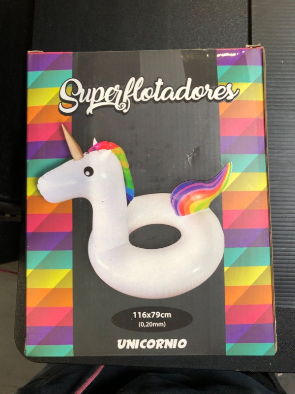 Photo 1 of JORMEY Inflatable Flamingo Rainbow Horse Pool Floating Swimming Ring - Pool Party Floating Water Lounge Adult Swimming Ring