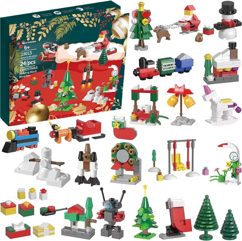 Photo 1 of BEFANS Christmas Advent Calendar Building Block Kit, Christmas Blind Box Includes City Play Mat, Best Christmas Theme Toys for Kids
