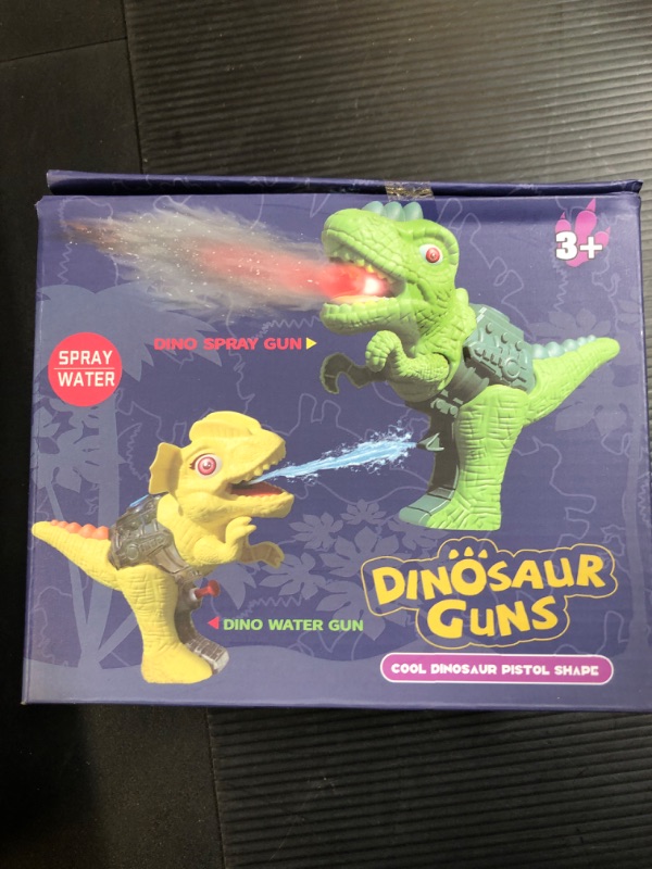 Photo 2 of TOODLT Dinosaur Water Spray Toys, Mist Spray Toys with Realistic Roars and Light Water Flame, Summer Toys, Pool Outdoor Interactive Dinosaur Toys for Kids 3 4 5 6 7+ Dilophosaurus-pink