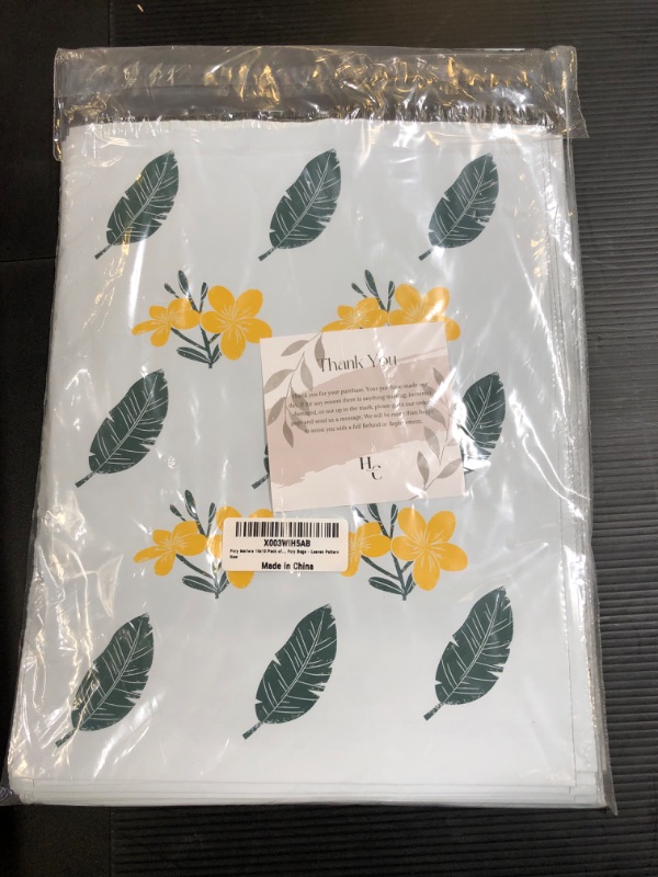 Photo 2 of Hapichrom - Shipping Bags - Christmas Poly Mailers 10x13 - Pack of 100 Self Seal Strong Adhesive - PolyMailer 10x13 - Christmas Mailers 10x13 - Mailing bags - 10x13 poly mailers - Leaves Pattern