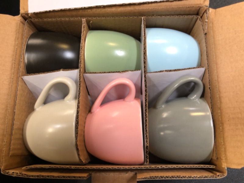 Photo 2 of homEdge Mini Procelain Espresso Cup, 3 Ounces / 90 ml Tiny Cofffee Mugs Demitasse for Espresso, Tea- Set of 6, Multicolor Assorted color