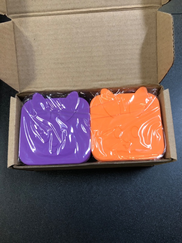 Photo 1 of 2Pcs Dip Containers Fits Most Bento Lunch Box To Go, Leakproof Salad Dressing Container, Condiment Container with Lids, Food Grade Silicone, BPA Free, 4oz (Orange/Purple)